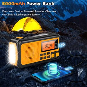 Draagbare luidsprekers Am Bluetooth Radio Emergency Radio Solar Radio -ontvanger Hand Outdoor Radio LED Outdoor Radios