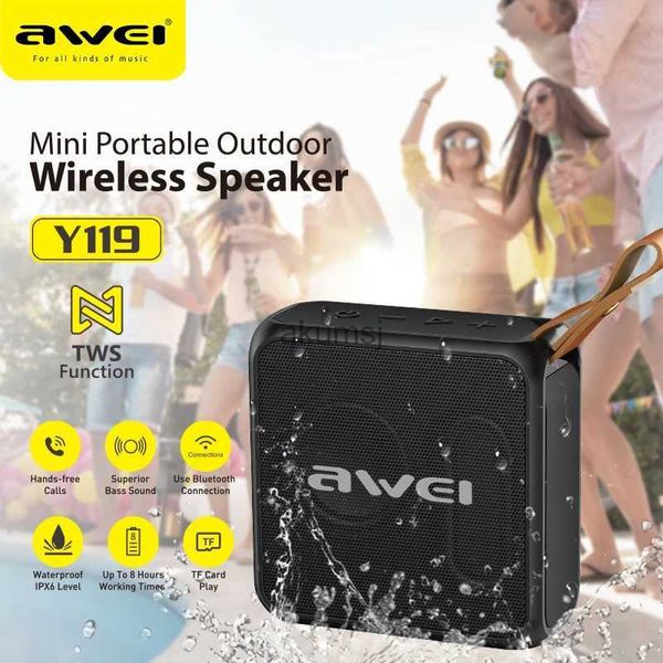 Portable Haut-parleurs Awei Portable sans fil boîte de son Y119/Y665 extérieur MINI barre de son haut-parleur stéréo basse haut-parleur Support TF carte caixa de som YQ240106