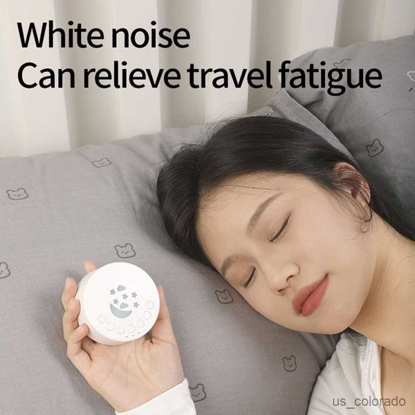 Haut-parleurs portables Lecteur de son de sommeil pour bébé Machine à bruit blanc portable 300mAh 18 sons apaisants Batterie rechargeable intégrée Relaxation du sommeil R230803