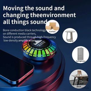 Draagbare luidsprekers Bluetooth Botgeleidingsgeluid 24 Kleuren Rhythm Licht draagbare mini -luidspreker kan elk plat oppervlak voor binnen en buiten adsorberen
