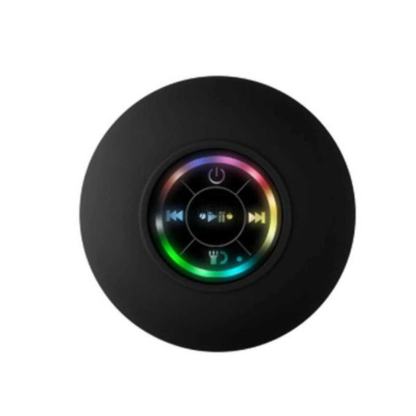 Altavoces portátiles Bluetooth Compatible Sawer altavoz inalámbrico impermeable con radio FM y almohadilla de succión de luz LED multicolor para bajar H240407