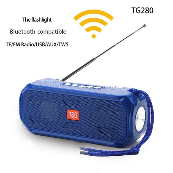 Haut-parleurs portables Haut-parleur compatible Bluetooth Prise en charge de la charge solaire Subwoofer stéréo Super Bass Récepteur radio TWS Avec lampe de poche 221014