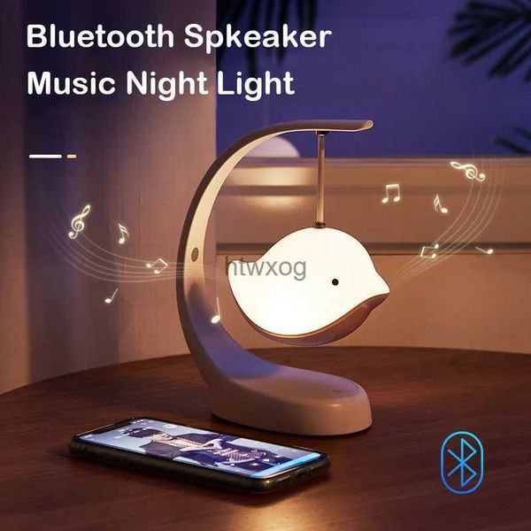 Haut-parleurs portables Haut-parleur Bluetooth dessin animé oiseaux lampe de nuit Portable petit caisson de basses ruban lumières pour la décoration intérieure Audio musique haut-parleurs sans fil YQ240116