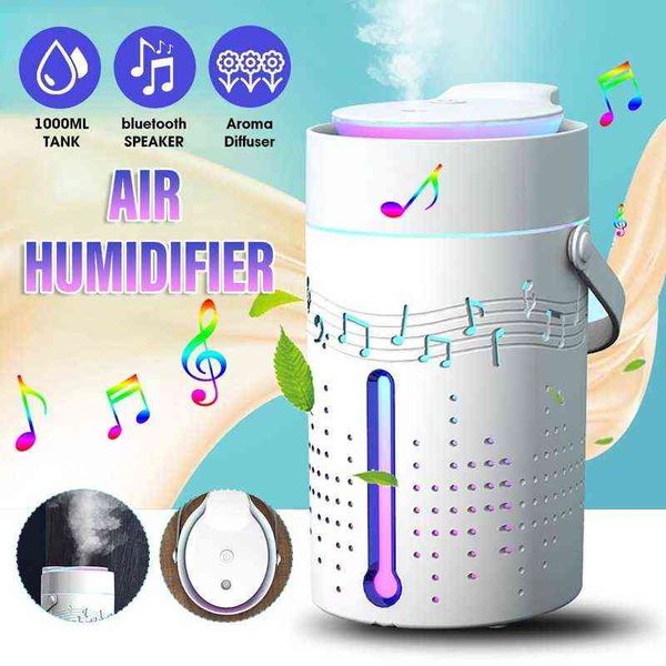 Haut-parleurs portables Haut-parleur Bluetooth LED Humidificateur d'air Ultrasonic Mist Aroma Diffuseur Purificateur T220831