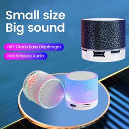 Altavoces portátiles Altavoz Bluetooth Mini altavoz inalámbrico Crack LED Tarjeta TF USB Subwoofer MP3 Música Columna de sonido para PC Teléfono móvil 231017