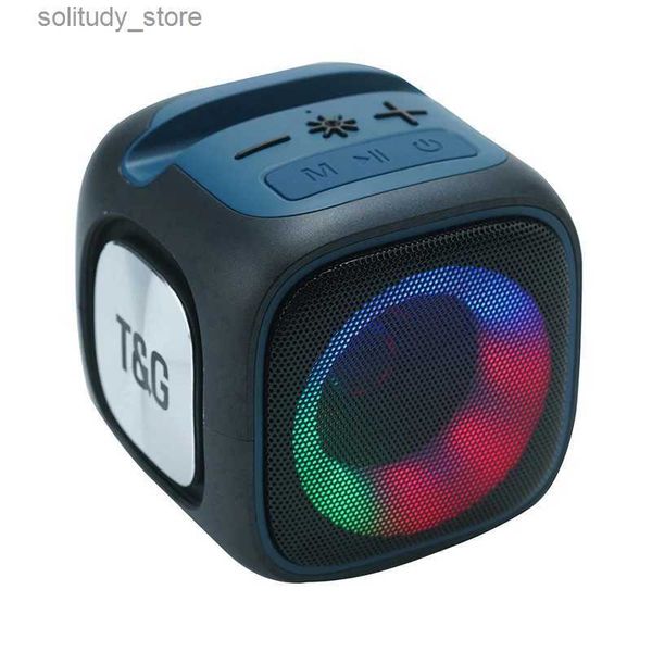 Haut-parleurs portables Haut-parleur Bluetooth mini haut-parleur sans fil TWS lecteur de haut-parleur stéréo portable radio FM carte TF subwoofer HIFI LED lecteur de musique Q240328