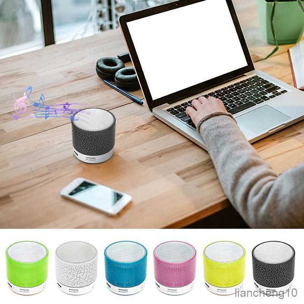 Altavoces portátiles Altavoz Bluetooth Mini altavoz inalámbrico Crack Tarjeta LED Subwoofer Altavoz inalámbrico de sonido portátil para teléfono móvil R230725