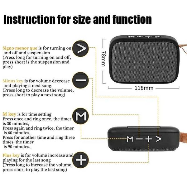 Altavoces portátiles Altavoz Bluetooth Caja de sonido portátil Mini música Subwoofer inalámbrico Sistema de woofer ruidoso