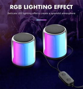 Haut-parleurs portables Bluetooth haut-parleur stéréo surround 12 couleurs effet de lumière ordinateur amplificateur audio sports de plein air haut-parleurs de fête