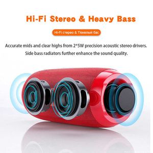 Haut-parleurs portables haut-parleur Bluetooth sans fil basse caisson de basses étanche extérieur Boombox AUX USB haut-parleur stéréo boîte à musique