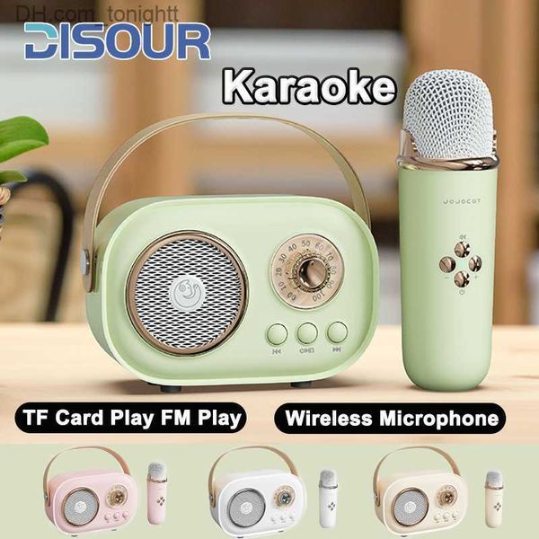 Haut-parleurs portables Haut-parleur Bluetooth avec microphone sans fil Support Karaoké TF Carte FM Jouer HIFI Basse Appel mains libres Cadeau d'anniversaire pour enfants Q230905