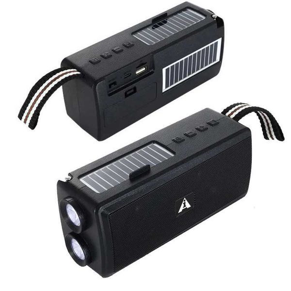 Altavoces portátiles Bluetooth TFT altavoz USB FM Radio LED Flash Mini Mini altavoz Dual Solar Carging Board S245287