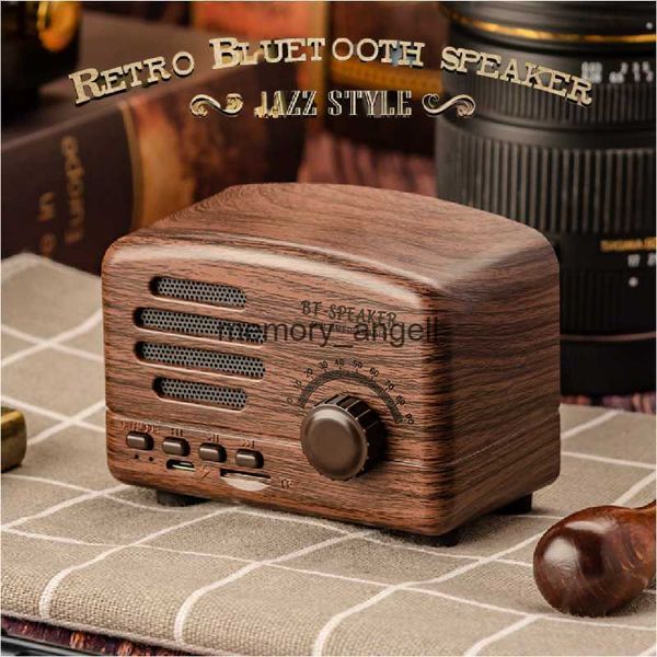 Haut-parleurs portables BT01 Rétro Bluetooth5.0 Haut-parleur en bois à l'ancienne Style classique Forte amélioration des basses Volume fort Boîte de son avec radio FM HKD230904