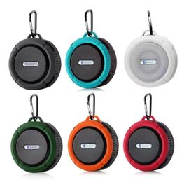 Draagbare luidsprekers C6 Bluetooth-luidspreker Draadloos Waterdicht Zuignap Buitensport Klankkast Mini Audio Subwoofer TF Mobiele luidspreker 231017