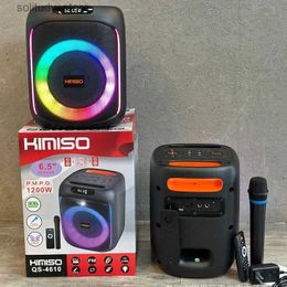 Haut-parleurs portables Caixa De Som KIMISO QS-4610 P.M.P.O 1200W Portable mode extérieure RGB pick-up rythme lumière Bluetooth haut-parleur Camping boîte De fête Q240328