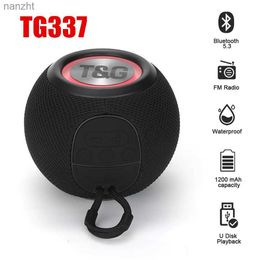 Haut-parleurs portables haut-parleurs de téléphone portable TG337 haut-parleur Bluetooth TWS TWS Mini Bass Boîte de basse LED haut-parleur IPX7 Outdoor Music Player prend en charge BT AUX FM TF WX