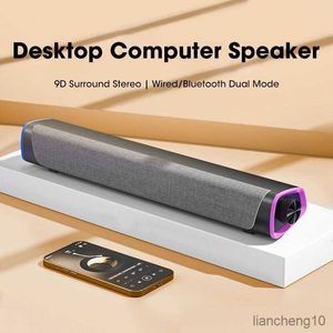 Draagbare Luidsprekers Desktop Computer Speaker Sound Bar Stereo Dual Speaker Subwoofer Bedrade Bluetooth PC LED Speler Voor Thuis Cool R230727