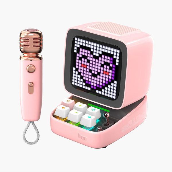 Altavoces portátiles Divoom Ditoo-Mic Pixel Art Altavoz Bluetooth portátil para PC con micrófono de karaoke inalámbrico 5.0 Diseño retro Drop Dhtpy