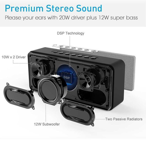 Altavoces portátiles DOSS SoundBox XL BT Música Altavoz Bluetooth inalámbrico Potente subwoofer portátil Caja de sonido de graves Audio para el hogar Altavoces para computadora HKD230905