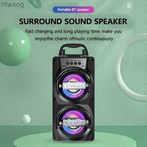 Draagbare luidsprekers Dubbele luidsprekers Draadloze Bluetooth-luidspreker Muziekdoos voor buiten Subwoofer Soundbar Kleurrijke LED-lichtmuziekspeler voor karaoke Gratis YQ240124