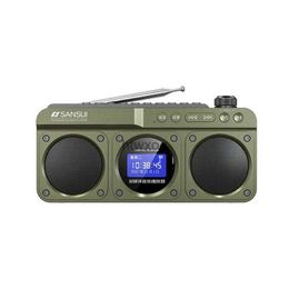 Alto-falantes portáteis F28 Mini Rádio FM para idosos Alto-falantes Bluetooth sem fio ao ar livre MP3 Walkman Hi-fi Qualidade de som LED Relógio Letras Display YQ240116