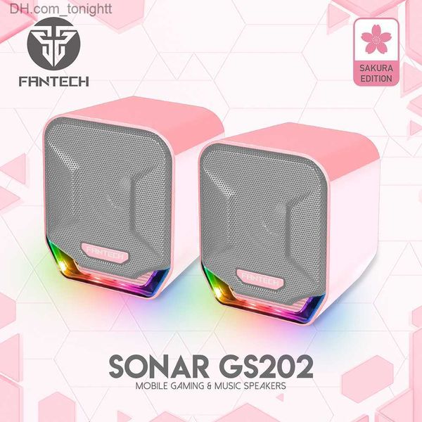 Altavoces portátiles FANTECH SONAR GS202 RGB Altavoz de computadora rosa Conector de 3,5 mm Altavoz de cable envolvente estéreo Adecuado para PC de escritorio Computadora portátil TV Box Máquina de juegos Z230801