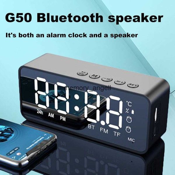 Altavoces portátiles G50 Altavoz Bluetooth inalámbrico con mini tarjeta FM Espejo Despertador Puesto de audio Recepción de mensaje de voz K HKD230904