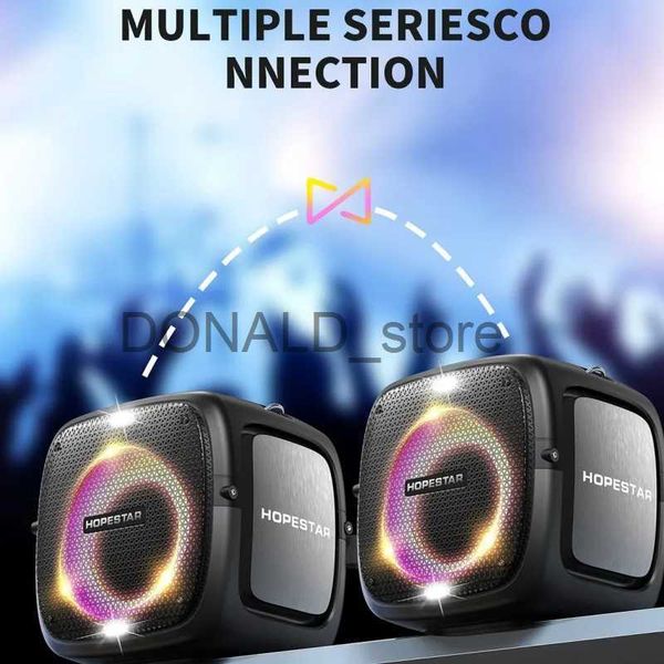 Haut-parleurs portables Hopestar 80W haut-parleur Bluetooth Portable 360 stéréo caisson de basses extérieur son de danse carrée avec Microphone sans fil Bluetooth Audio J240117