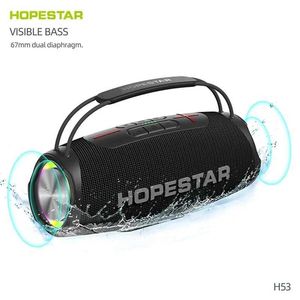 Haut-parleurs portables HOPESTAR H53 High Power 35W Bluetooth haut-haut-haut-haut-parleur puissant Subwoofer TWS Système de basse TWS 5200mAh Batterie Boombox J240505