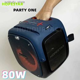 Draagbare luidsprekers HOPESTAR Party One krachtige 80W Bluetooth-luidspreker met verticale draadloze microfoon karaoke stereo subwoofer MP3-speler muziekdoos Q240328