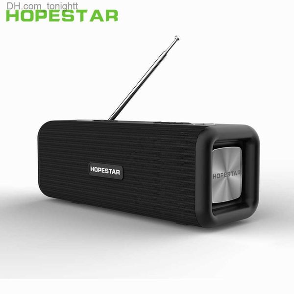 Haut-parleurs portables HOPESTAR T9 étanche sans fil Bluetooth haut-parleur extérieur haute puissance caisson de basses antenne externe TWS interphone haut-parleur avec FM TF Q230905
