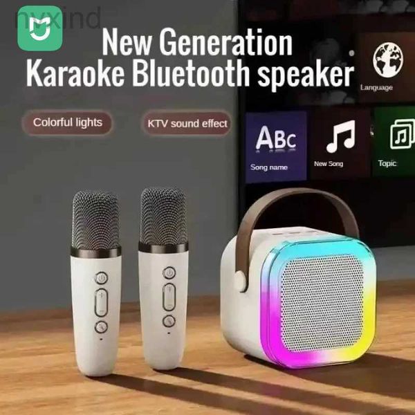 Haut-parleurs portables K12 Bluetooth sans fil de haut-parleur portable karaoké avec 1-2 microphone Small Home KTV Music Player pour enfants adultes D240425