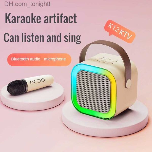 Haut-parleurs portables K12 haut-parleur haut de gamme Bluetooth Audio petite maison Ktv karaoké Microphone professionnel chant pour enfants haut-parleur Bluetooth colonne Q230904