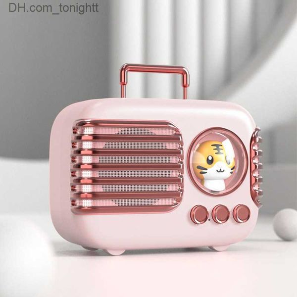 Kawaii Bluetooth haut-parleur Portable rétro TWS haut-parleur enfants mignon animal de compagnie Mini boîte à musique avec veilleuse TFPlayer appel mains libres Z230801