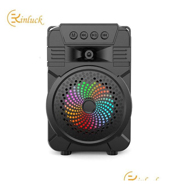 Haut-parleurs portables Kinglucky Bluetooth Haut-parleur Outdoor Square Dance avec microphone K Song Card Ordinateur Subwoofer TWS O Drop Livrer Dhjf1