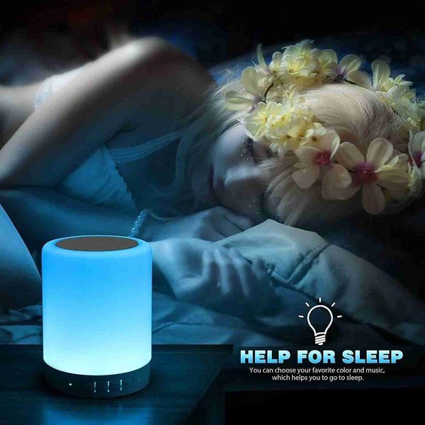 Altavoces portátiles KPR Night Light Bluetooth Altavoz Portable Dim Color Night Light Mejor regalo para hombres Ayuda para dormir para niños Adolescentes