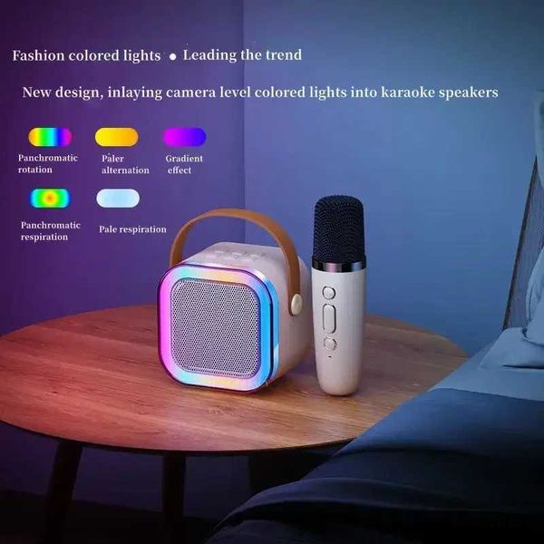 Haut-parleurs portables ktv karaoké en haut-parleur microphone haut de gamme haut de gamme Bluetooth Small Home Professional Childrens chantant la colonne Bluetooth en haut-parleur K12