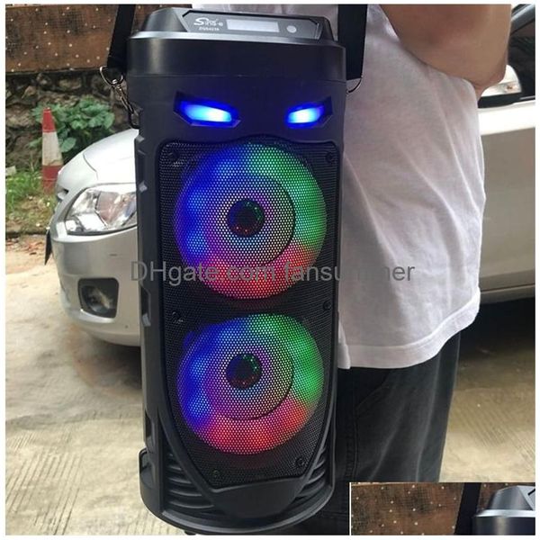 Haut-parleurs portables Grand haut-parleur Bluetooth de danse carrée LED barre de son lumineuse colorée colonne KTV Soundbox caisson de basses sans fil Hifi Boombox Dhakw