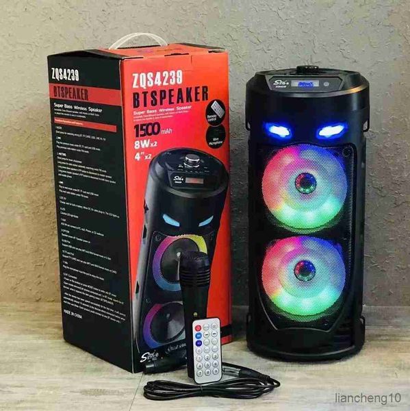 Haut-parleurs portables Grand Square Dance Haut-parleur Bluetooth portable LED Lumière colorée Barre de son Colonne Soundbox Caisson de basses sans fil R230727