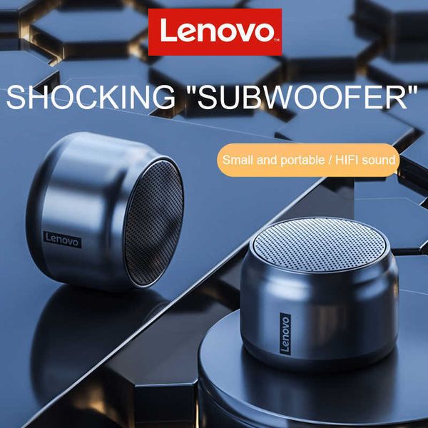 Altavoces portátiles Lenovo K3 Mini Altavoz Bluetooth Metal Heavy Bass Outdoor 50 Altavoces portátiles inalámbricos con reproductor de música 1200 mAh Long Standby Z0317