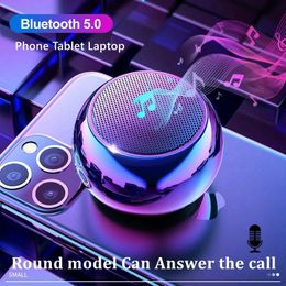 Haut-parleurs portables Mini haut-parleur Bluetooth avec micro TWS Boîte de son sans fil HiFi Musique Téléphone portable Tablette Métal Loud Sport Subwoofer 230821