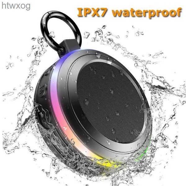 Altoparlanti portatili Mini altoparlante Bluetooth Bagno IPX7 Lettore audio impermeabile Altoparlanti doccia wireless Luce RGB con radio FM per telefono cellulare YQ240124