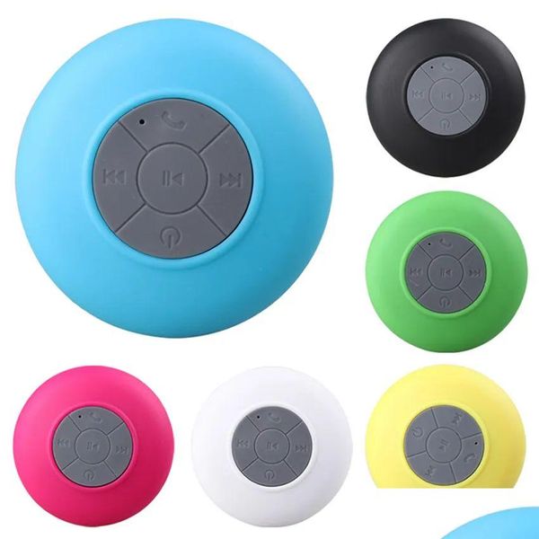 Altavoces portátiles Mini Altavoz Bluetooth Impermeable Manos inalámbricas Ventosa para duchas Baño Piscina Coche Reproductor de música MP3 Drop D DHWGD