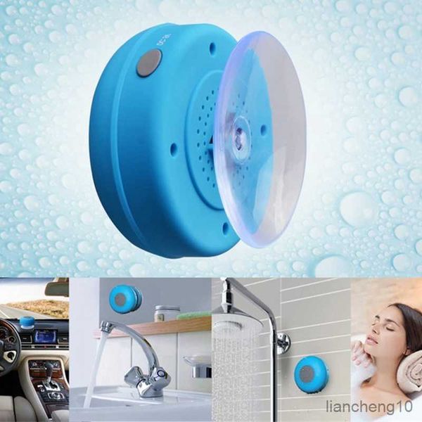 Haut-parleurs portables Mini haut-parleur Bluetooth Douche Subwoofer Haut-parleur mains libres étanche avec micro à ventouse pour salle de bain Piscine Plage Téléphone de voiture R230725