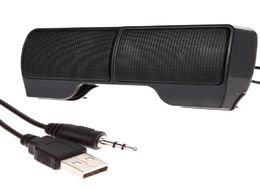 Draagbare Luidsprekers Mini Clip USB Soundbar Voor Laptop Desktop Tablet PC Zwart Powered Bluetooth Speaker SubwooferPortable9966022