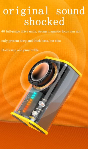 Haut-parleurs portables Mini haut-parleur sans fil Portable caisson de basses bleu extérieur avec LED clignotant dent haut-parleur de basse en métal