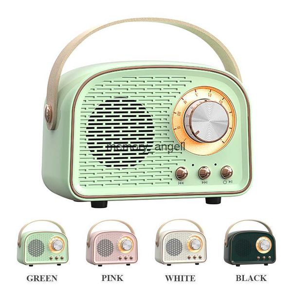 Haut-parleurs portables Mini haut-parleur portable Bluetooth rétro avec radio extérieure sans fil stéréo lecteur MP3 pour iPhone Android Support TF carte USB HKD230904