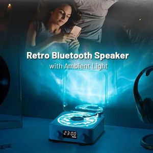 Draagbare luidsprekers mini retro witte ruis bluetooth luidspreker draagbare vintage slaaphulp bluetooth luidspreker subwoofer met rgb lichtsteun tf -kaart