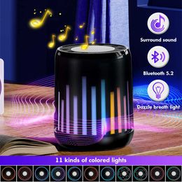 Altavoces portátiles Mini Bluetooth inalámbrico Haz de luz al aire libre Subwoofer con función musical Tarjeta de soporte Regalo de cumpleaños R230801