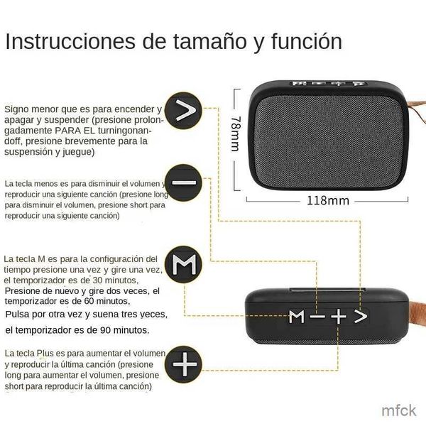 Haut-parleurs portables Mini Boîte d'enceintes Bluetooth sans fil Boîte en plein air Boîte à boom de la musique de musique Music Center 3D Prise en charge de la radio stéréo SD TF Card FM Radio